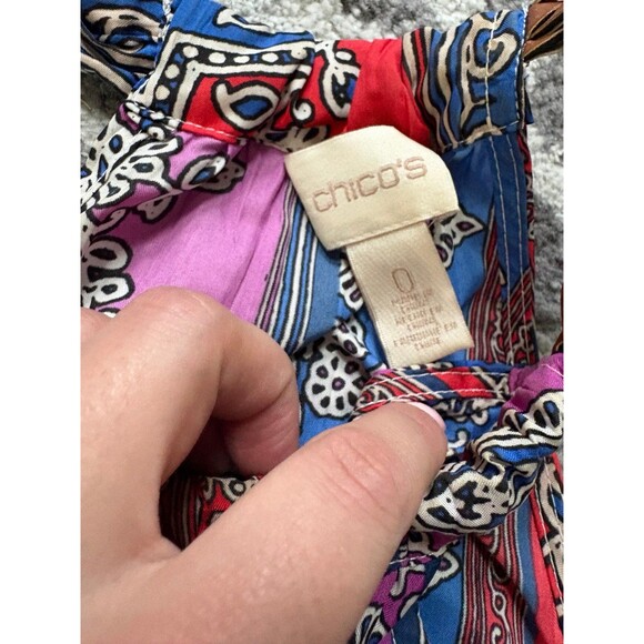 Multicolor High Neck Paisley Patterned Chico’s Maxi Dress - Picture 3 of 3